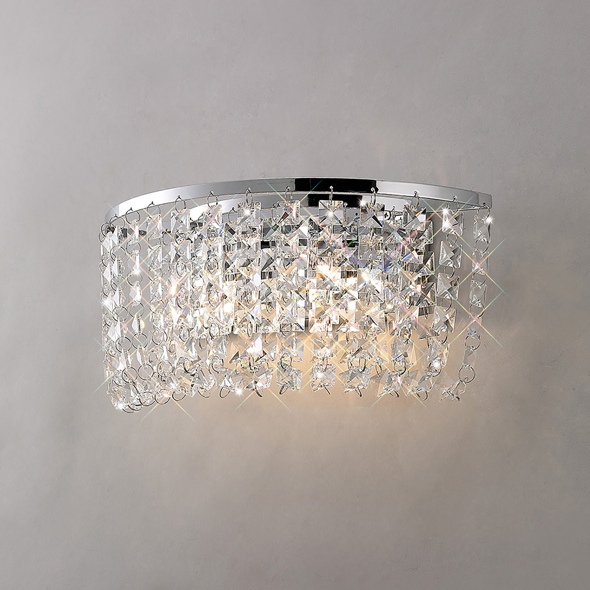 IL30052  Cosmos Crystal Switched Wall Lamp 2 Light